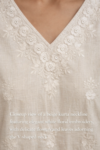 Beige Elegance Embroidered Kurta Set