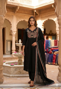 Black Anarkali kurta sets