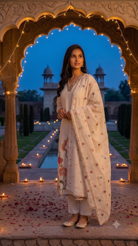 Festive Floral Embroidered Kurta Set