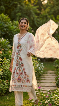Garden Bloom Embroidered Anarkali Set