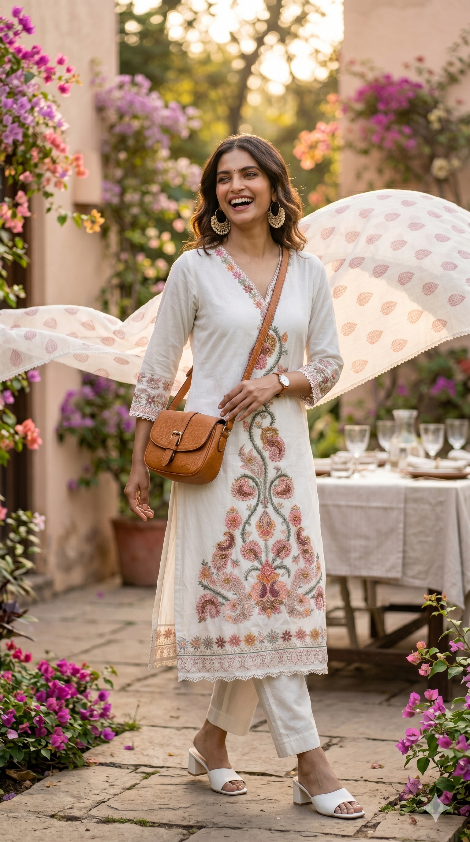 Garden Bloom Embroidered Anarkali Set