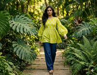 Light Green Full Sleeve Short Kurti
