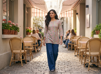 Floral Print Multicolor Short Kurti