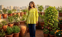 Light Green Full Sleeve Short Kurti