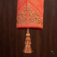 Coral Orange Embroidered Short Kurta Set