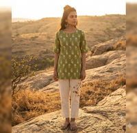 Olive Green Short Kurti