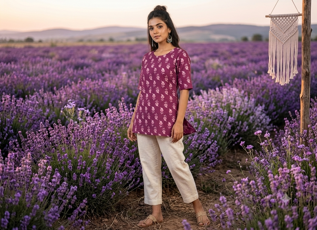 Purple Short kurti