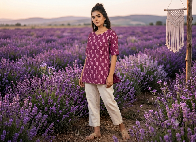 Purple Short kurti