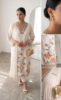 Multicolor Floral Embroidered Kurta Set