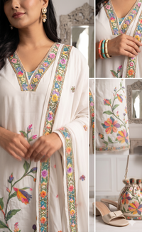 Multicolor Floral Embroidered Kurta Set
