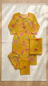 Mustard Yellow 3‑piece Cotton Set