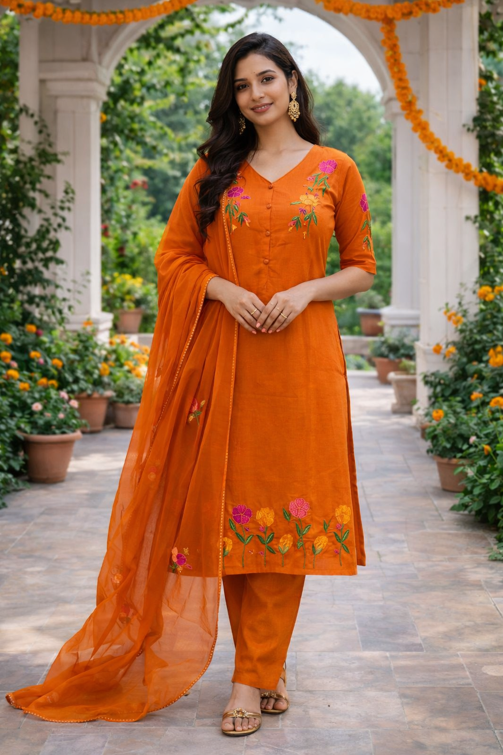 Orange Blossom Kurta Set