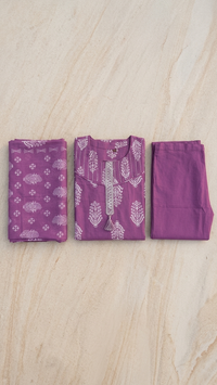 Royal Purple Printed Kurta Set