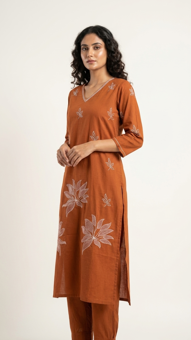 Terracotta Bloom Kurta Set