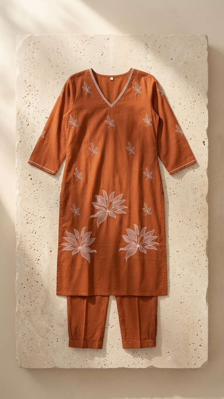 Terracotta Bloom Kurta Set