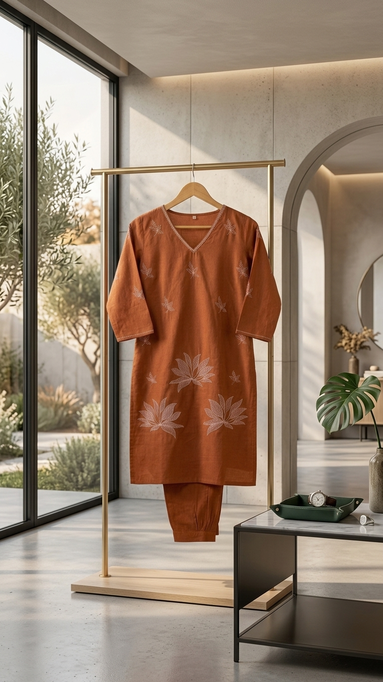 Terracotta Bloom Kurta Set