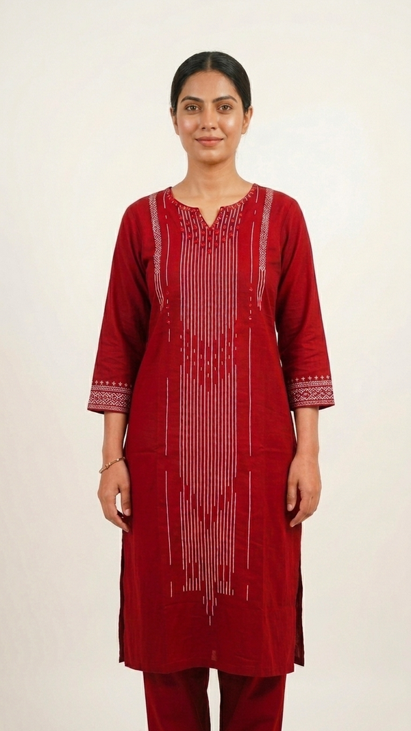 Crimson Grace Embroidered Kurta Set