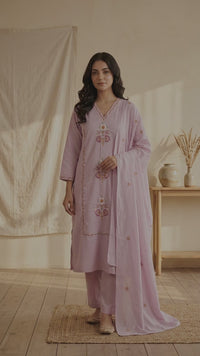 Blush Pink Floral Embroidered Kurta Set
