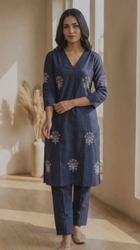 Midnight Blue Elegance Kurta Set